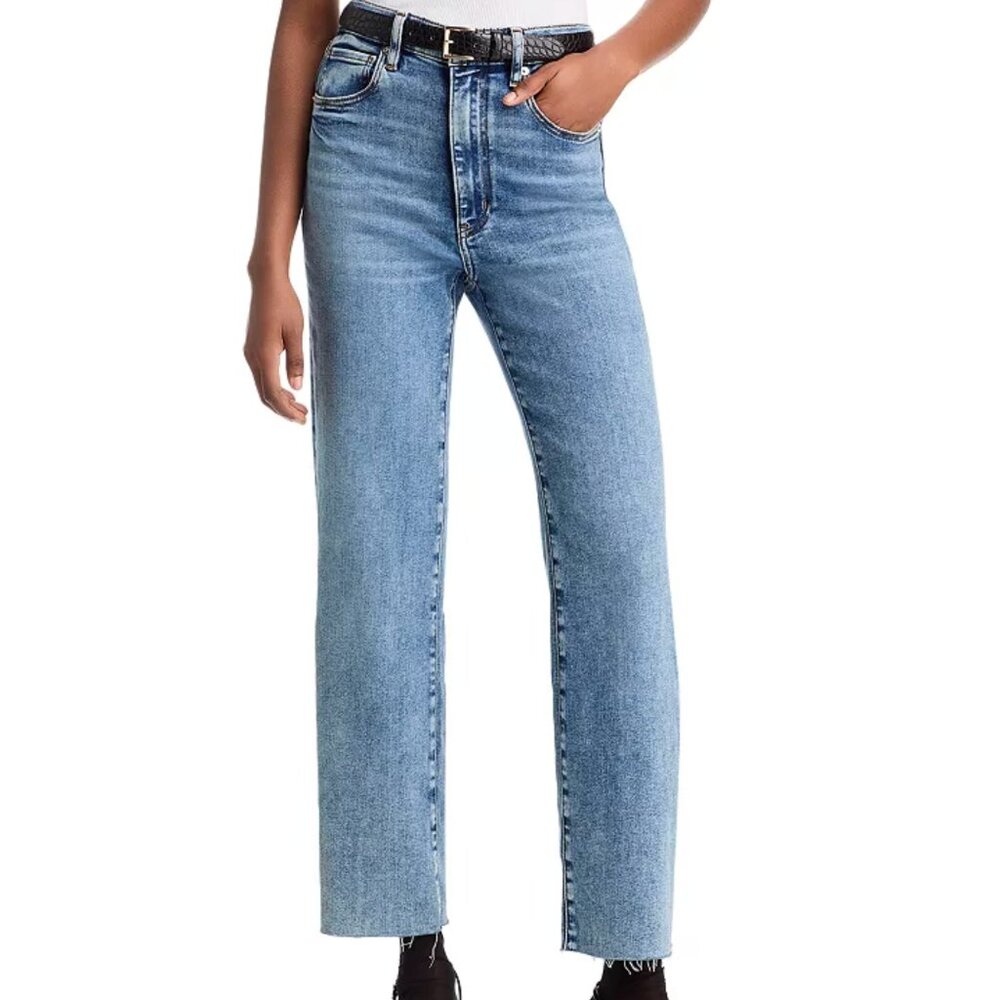 Frame Le Sleek Straight in Rowley Raw Fray